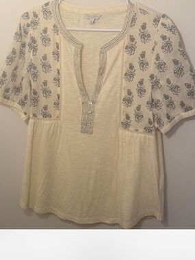 Lucky Brand Embroidered Floral Tee